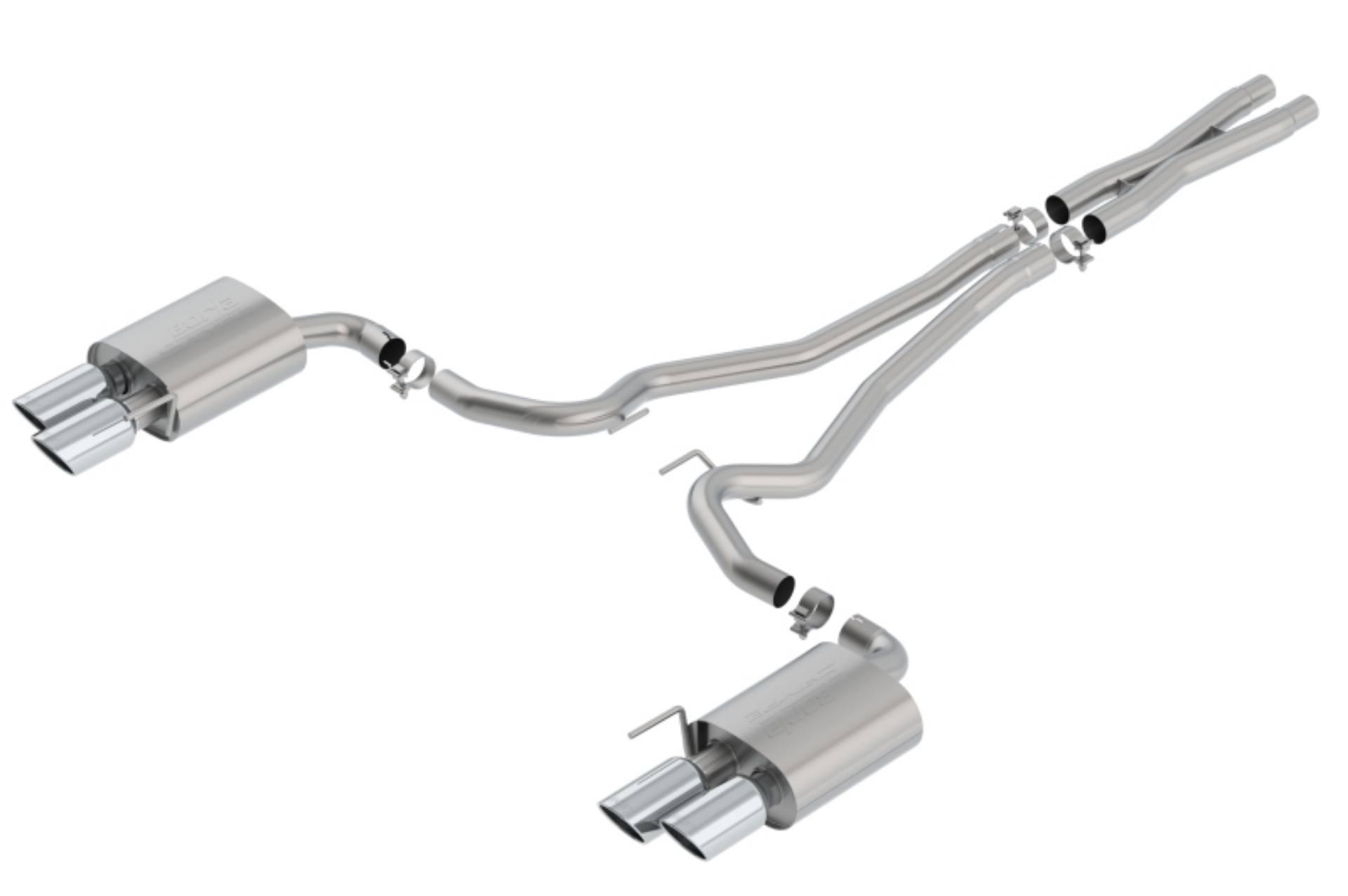 Picture of Borla S-Type Cat Back 18-20 Ford Mustang GT Convertible 2-5in pipe 4in tip