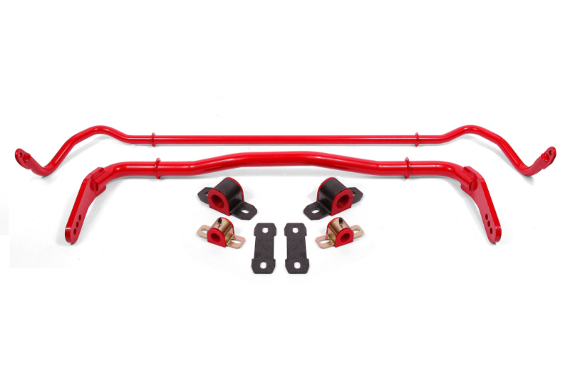 Picture of BMR 08-19 Dodge Challenger Front-Rear Hollow 38mm-25mm Sway Bar Kit w- Bushings - Red