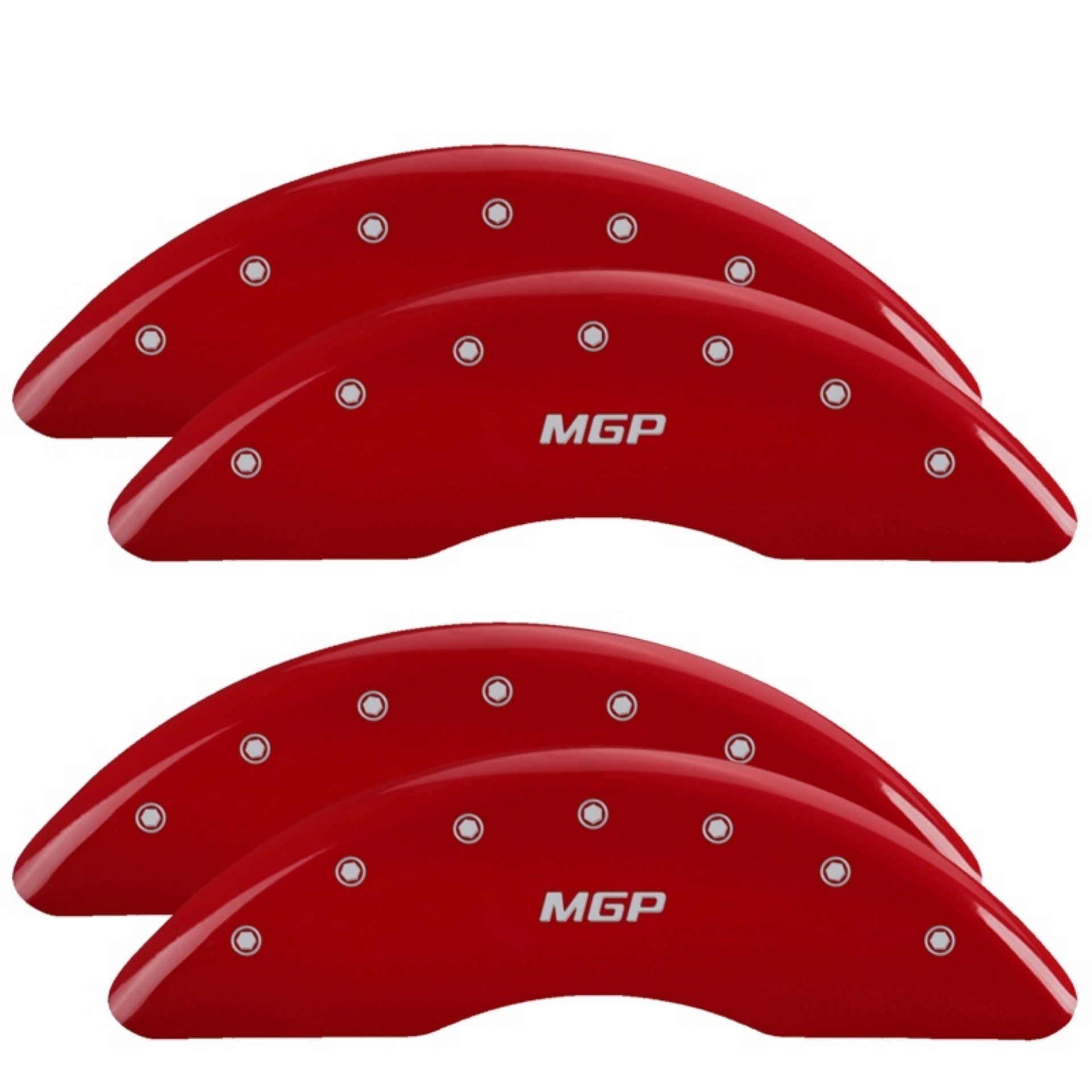 Picture of MGP 4 Caliper Covers Front & Rear 2019+ Ram 2500-3500 Red Finish w- MGP Logo