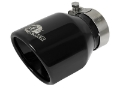 Picture of aFe MACH Force-Xp 409 SS Clamp-On Exhaust Tip 2-5in- Inlet - 4in- Outlet - 6in- L - Black