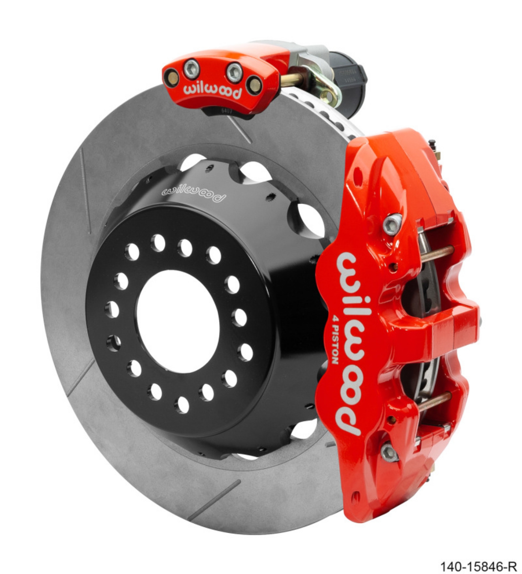 Picture of Wilwood Narrow Superlite 4R Rear P-Brk Kit AERO4 14in Rotor Big Ford New Style 2-5in Off - Red