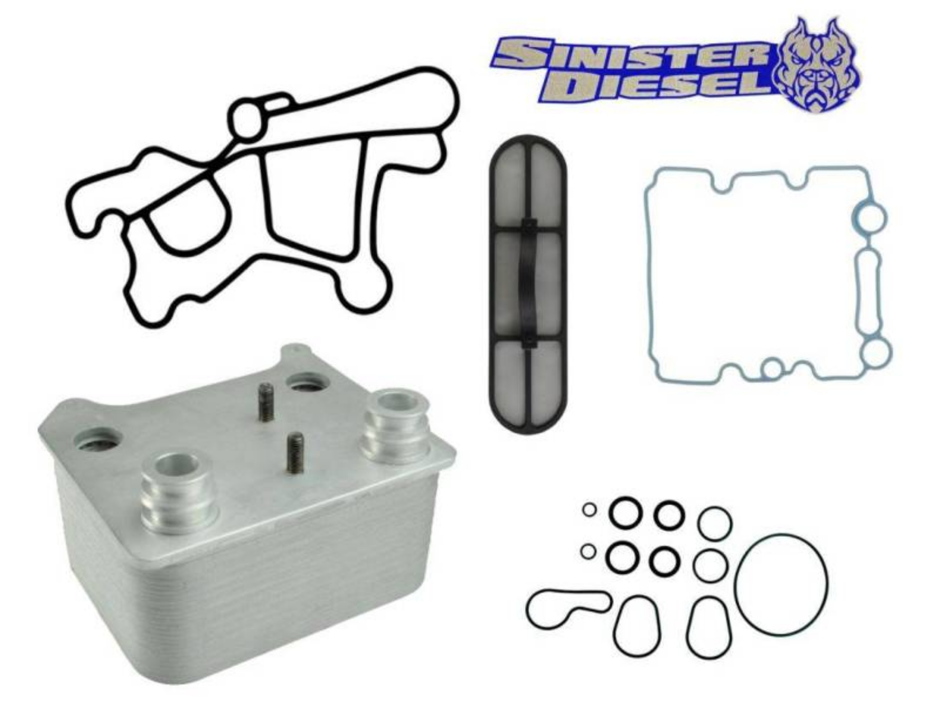 Picture of Sinister Diesel 03-07 Ford Powerstroke 6-0L Oil Cooler Kit Includes Gaskets & O-Rings