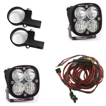 Picture of Baja Designs Squadron Sport Polaris LED Light Pods w- 2-0in Harness-Horizontal Mounts Kit