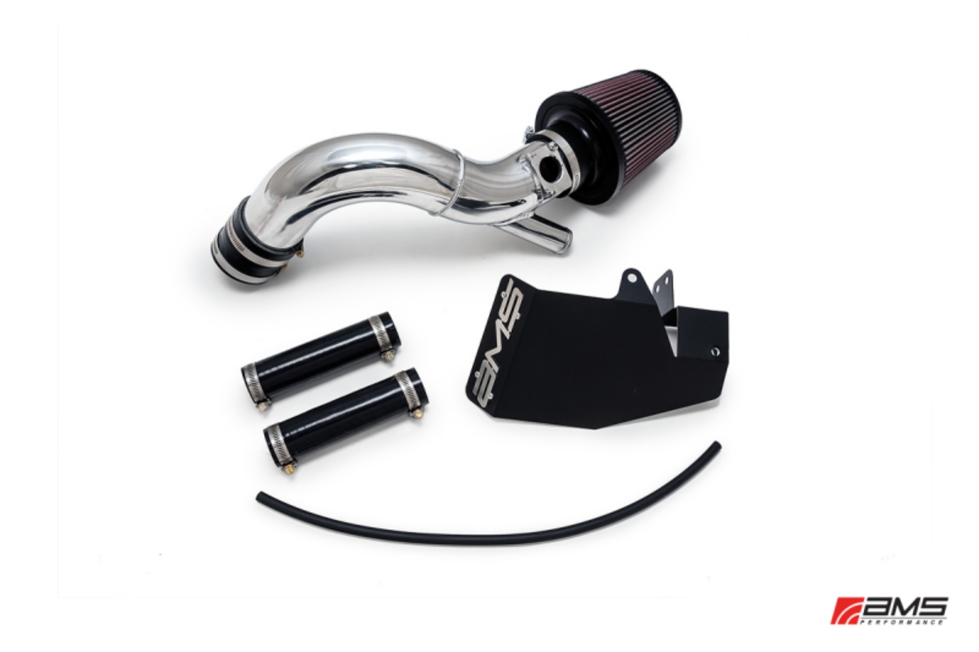 Picture of AMS Performance 08-15 Mitsubishi EVO X Replacement Intake Pipe w-MAF Housing & Bungs - Black