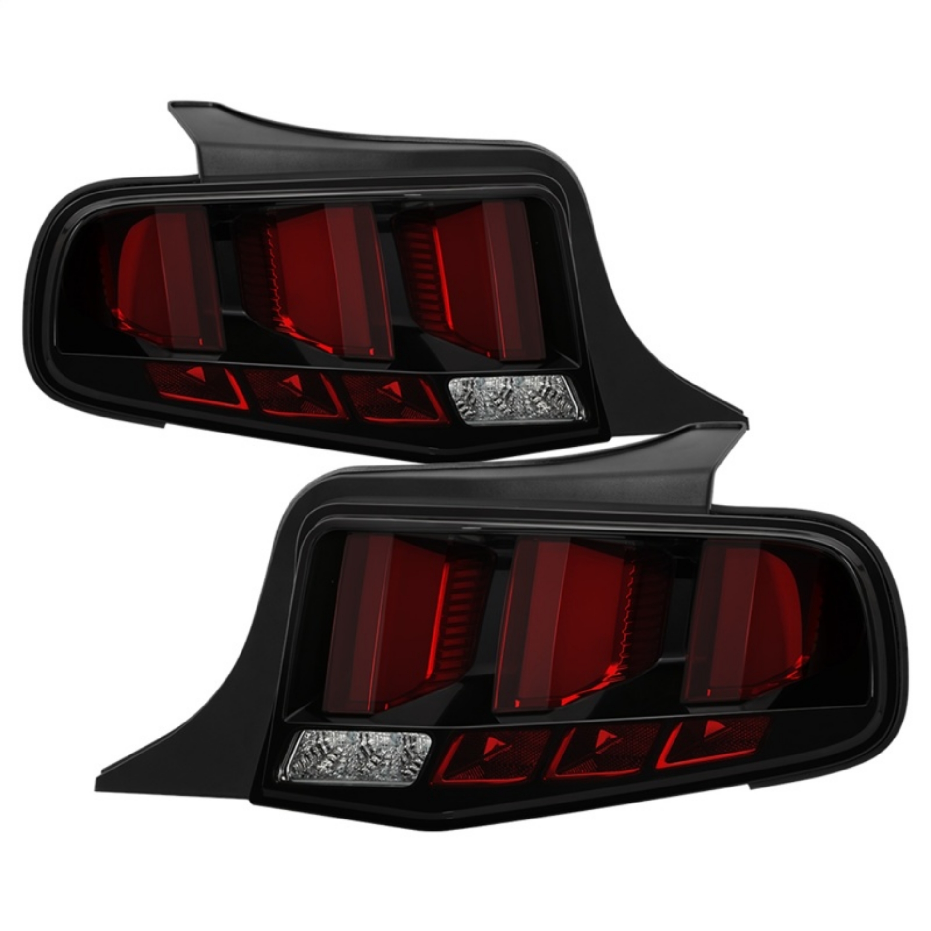 Picture of Spyder 10-12 Ford Mustang Red Light Bar LED Sequential Tail Lights - Blk ALT-YD-FM10-RBLED-BK