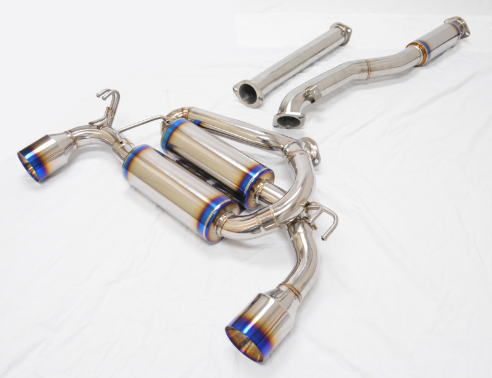 Picture of MXP 08-15 Mitsubishi Evolution 10 w-2 Section Pipes T304 SP Exhaust System w-Dual Exit
