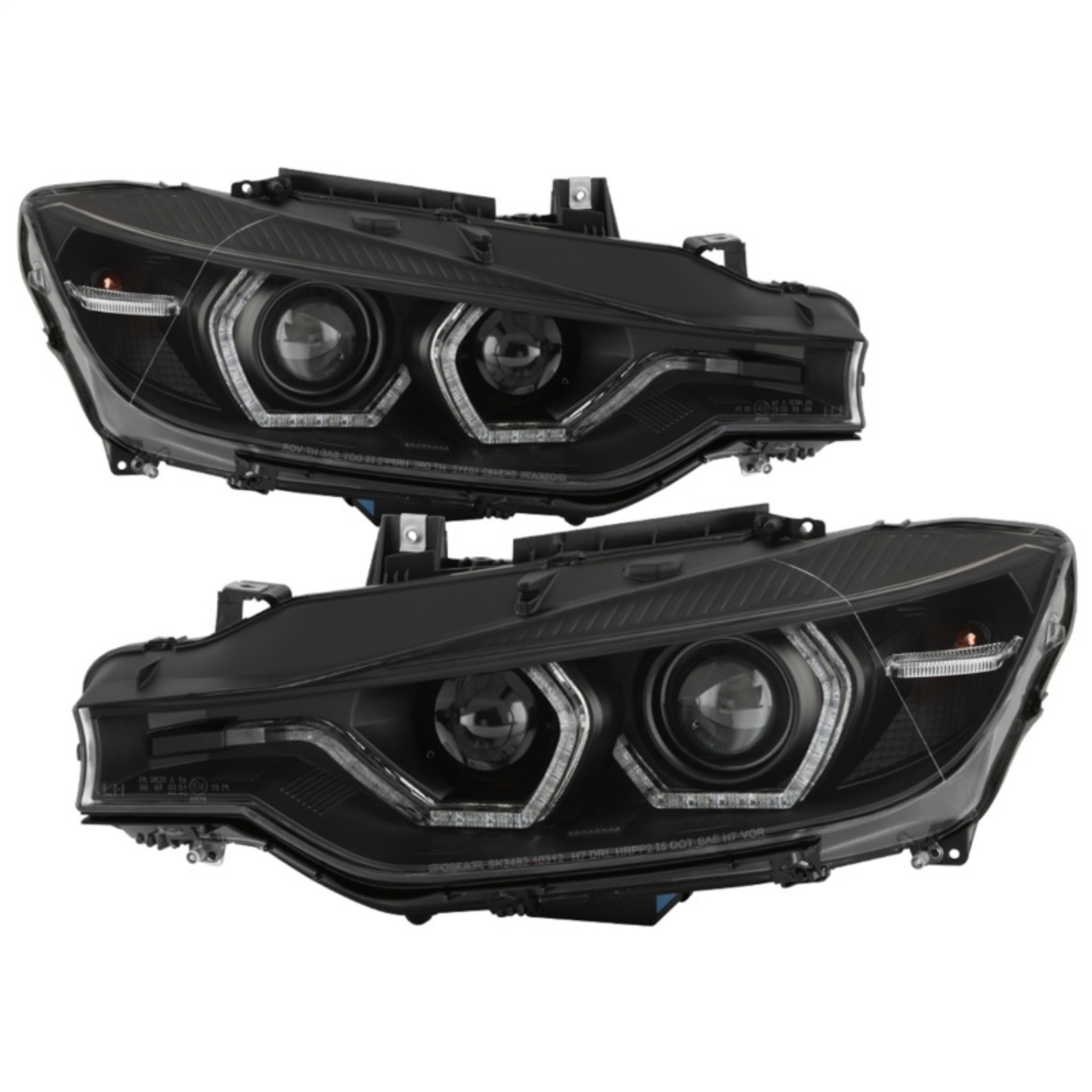 Picture of Spyder 12-14 BMW F30 3 Series 4DR Projector Headlights - Black PRO-YD-BMWF3012-AFSHID-BK