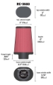 Picture of K&N Universal Clamp-On Air Filter 2-7-16in Flange 4-1-2x3-3-4in Base 3x2in Top 6in Height