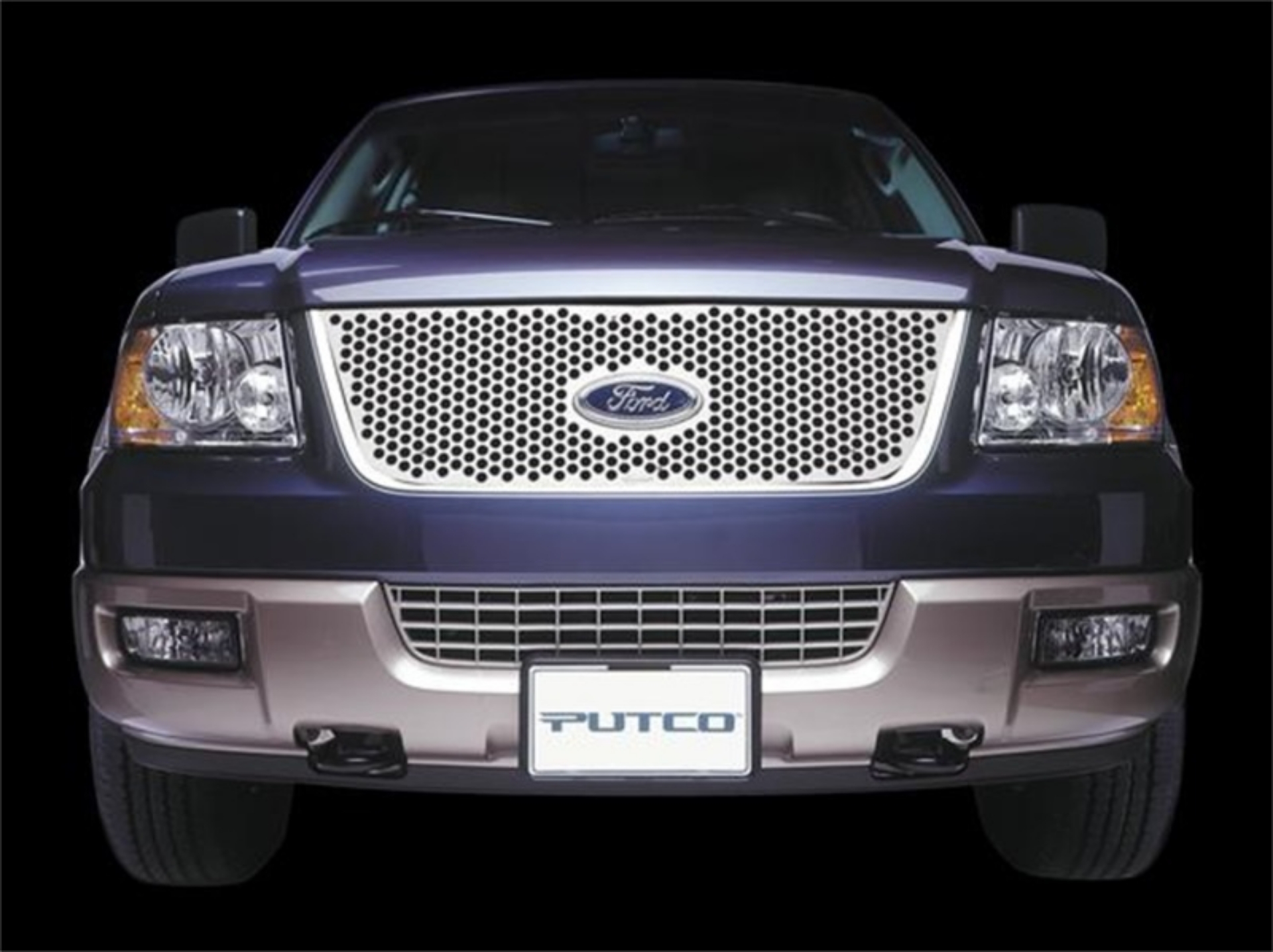 Picture of Putco 99-03 Ford F-150 Honeycomb Grille w- Logo CutOut Punch Stainless Steel Grilles