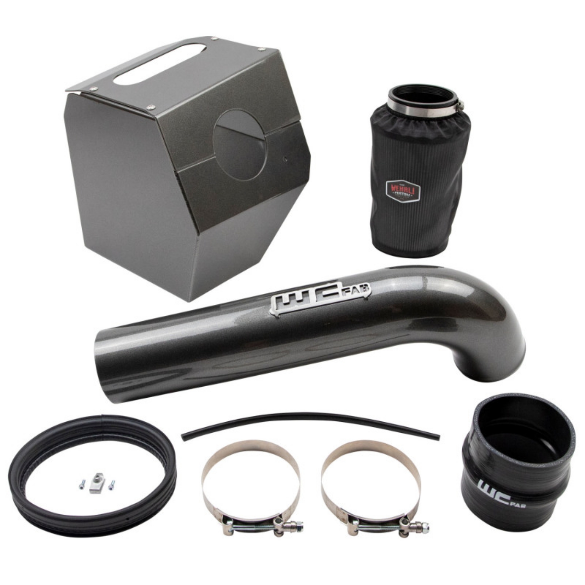 Picture of Wehrli 17-19 Chevrolet 6-6L L5P Duramax 4in Intake Kit - WCFab Grey
