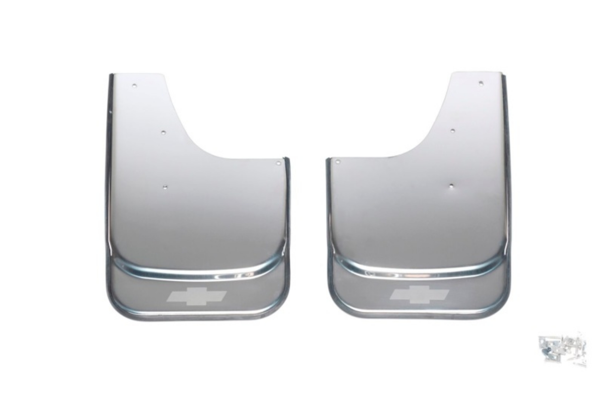 Picture of Putco Universal MudFlaps w- Chevrolet Bowtie Etching - Set of 2 - 14-60in x 11-5in