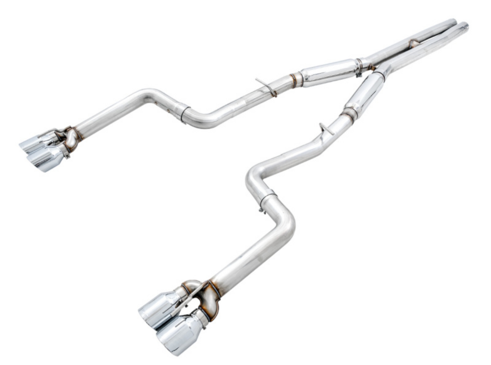 Picture of AWE Tuning 2015+ Dodge Challenger 6-4L-6-2L SC Track Edition Exhaust - Quad Chrome Silver Tips