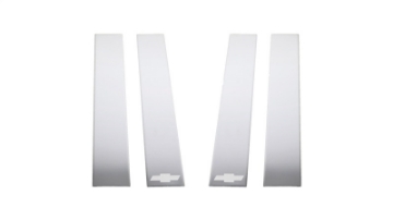 Picture of Putco 2020 Chevy Silv HD - Chevy Bow Tie Etching - Crew Cab - Double Cab 6pcs SS Pillar Posts