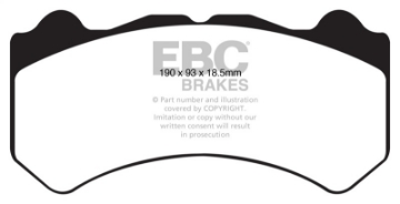 Picture of EBC 08-11 Nissan GT-R R35 3-8 Twin Turbo Cast Iron Rotors Bluestuff Front Brake Pads