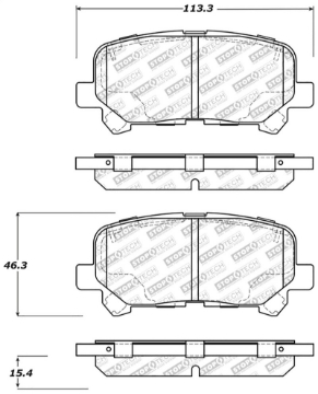 Picture of StopTech 12-18 Honda Pilot Street Select Rear Brake Pads