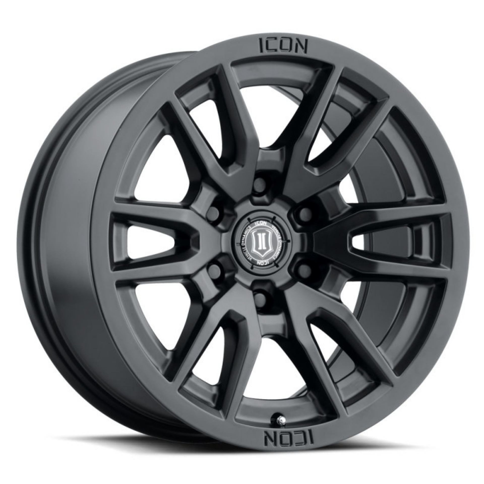 Picture of ICON Vector 6 17x8-5 6x135 6mm Offset 5in BS 87-1mm Bore Satin Black Wheel