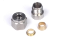 Picture of Haltech 1-4in Stainless Steel Weld-On Kit w-Nut & Ferrule