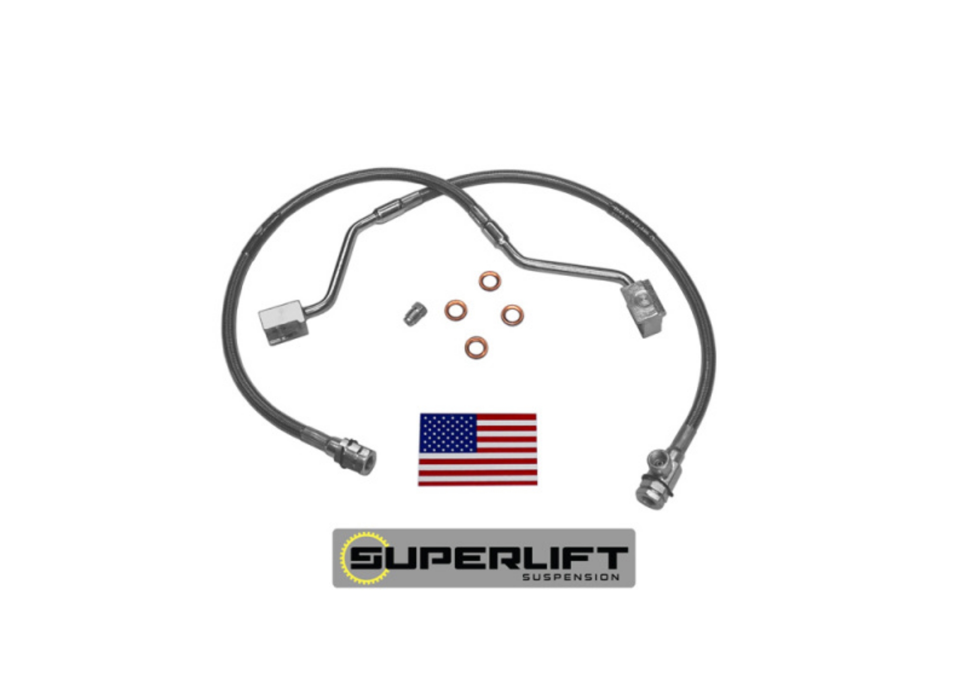 Picture of Superlift 90-96 Ford F-150-Bronco w- 4-6in Lift Kit Pair Bullet Proof Brake Hoses