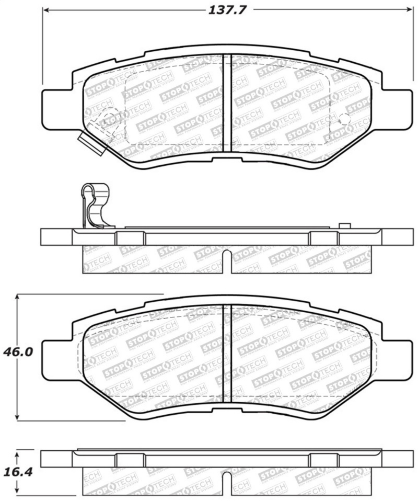 Picture of StopTech Street Select Brake Pads w-Hardware - Rear