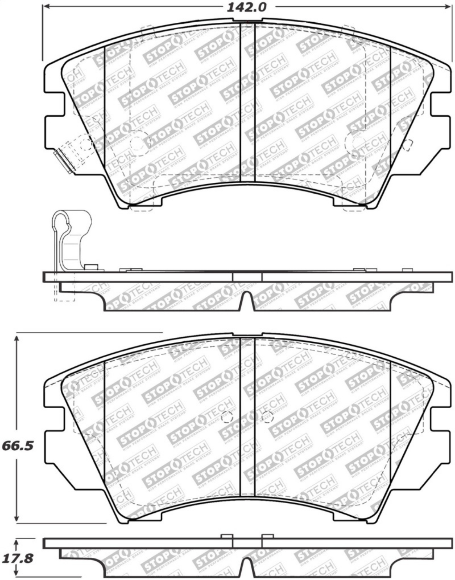 Picture of StopTech Street Select Brake Pads w-Hardware - Front