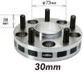 Picture of Project Kics 12x1-50 Hub 64mm 5-114-3 Wide Tread Spacers - 30mm