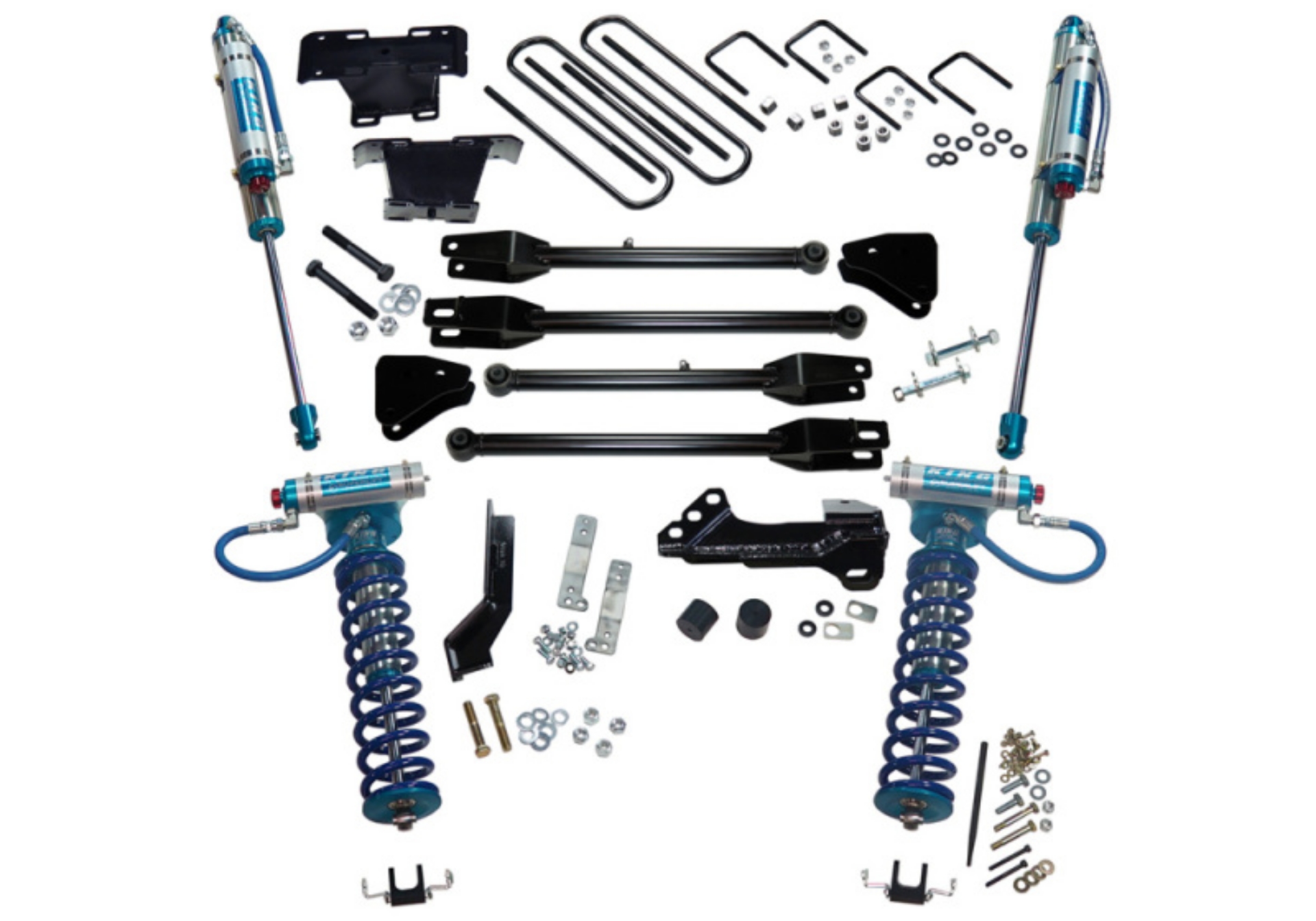 Picture of Superlift 17-19 Ford F-250 SD 4WD 4in Lift Kit w-4-Link King Front Coilovers-Rear Reservoir Shocks