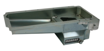 Picture of Moroso GM LS Swap w-Rear Sump-Spin-On Filter Adapter Wet Sump 7qt 6in Angled Steel Oil Pan - Black