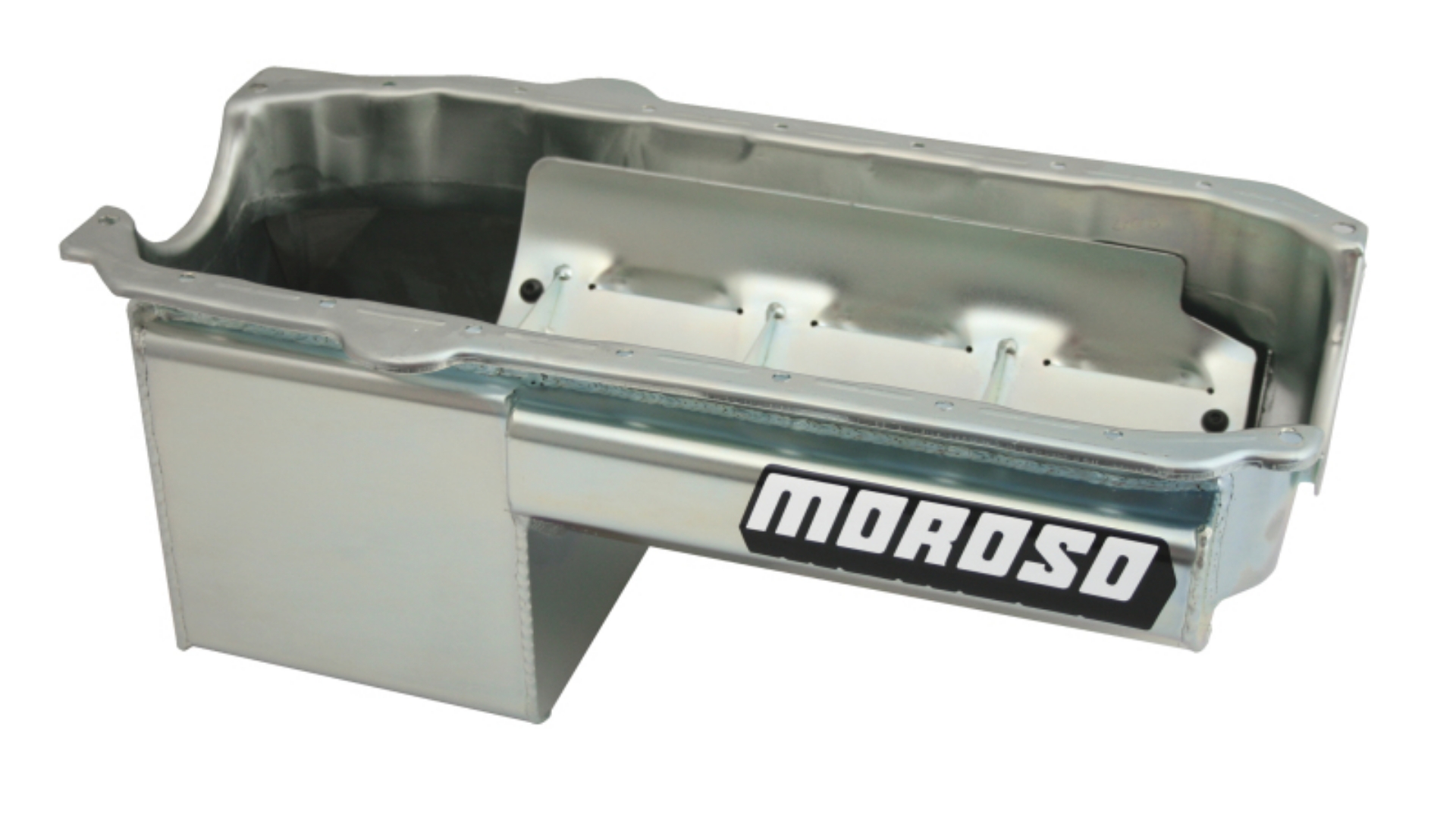 Picture of Moroso Pre-85 Chevrolet Small Block-Dart SHP Power Pouch Wet Sump 7qt 8-25in Steel Oil Pan - Black