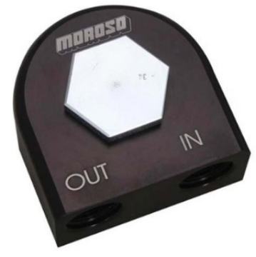 Picture of Moroso Universal Remote Oil Filter Adapter - 90 Degree - 18mm-1-5in Thread