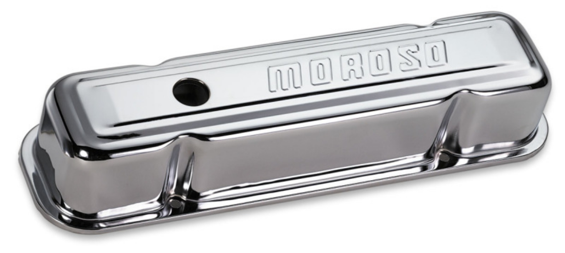 Picture of Moroso Pontiac 301-455 Valve Cover - w-Baffles - Stamped Steel Chrome Plated - Pair