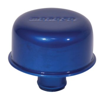 Picture of Moroso Valve Cover Breather - 1-22in Diameter - One Piece Push-In Type - Blue Powder Coat