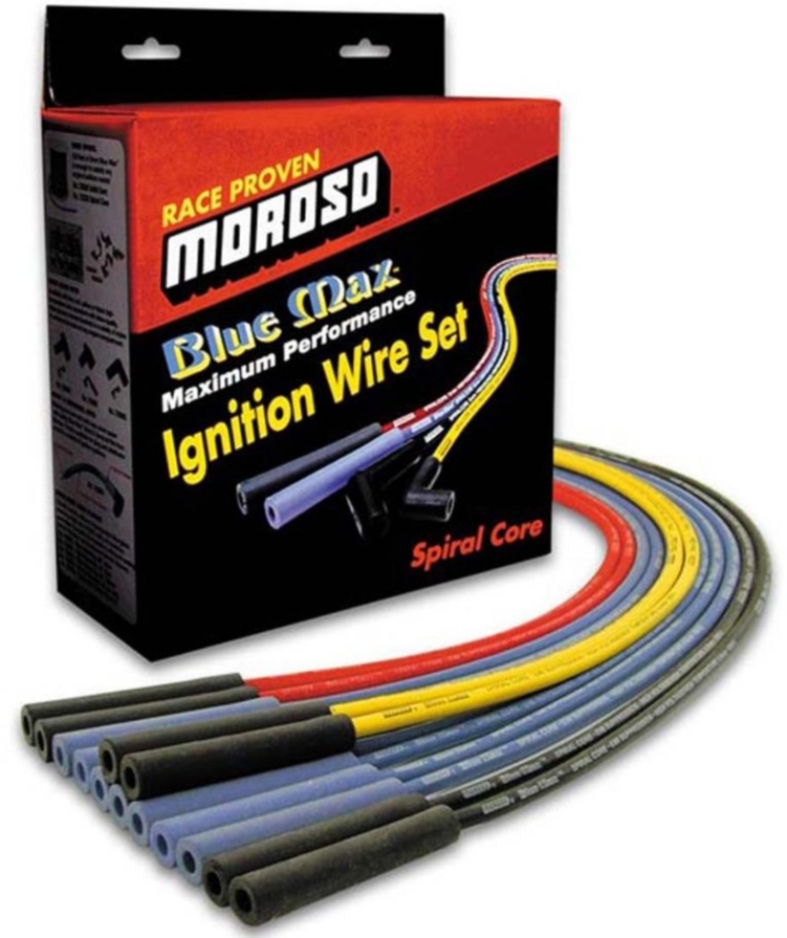 Picture of Moroso Universal Ignition Wire Set - Blue Max - Spiral Core - Unsleeved - 135 Degree - Red