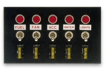Picture of Moroso Toggle Switch Panel - Accessory - 4in x 6-75in - Five On-Off Switches