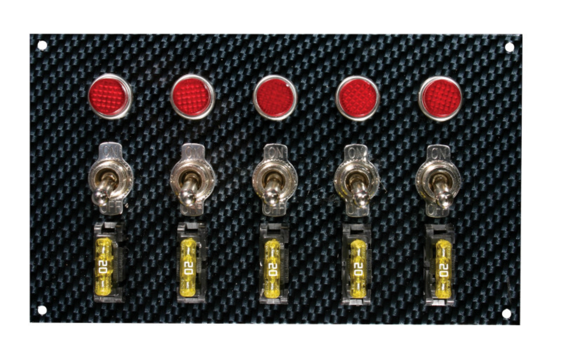 Picture of Moroso Toggle Switch Panel - Dash Mount - 4in x 6-75in - Grey-Black Fiber Design