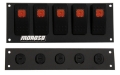 Picture of Moroso Rocker Switch Panel - Flat Surface Mount - LED - 2-488in x 6-695in - Five On-Off Switches