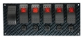 Picture of Moroso Rocker Switch Panel - Dash Mount - LED - 8in x 3-13-32in - Grey-Black Fiber Design