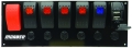 Picture of Moroso Rocker Switch Panel - Flat Surface Mount - LED w-USB - 3-388in x 9-15in -Five On-Off Switches