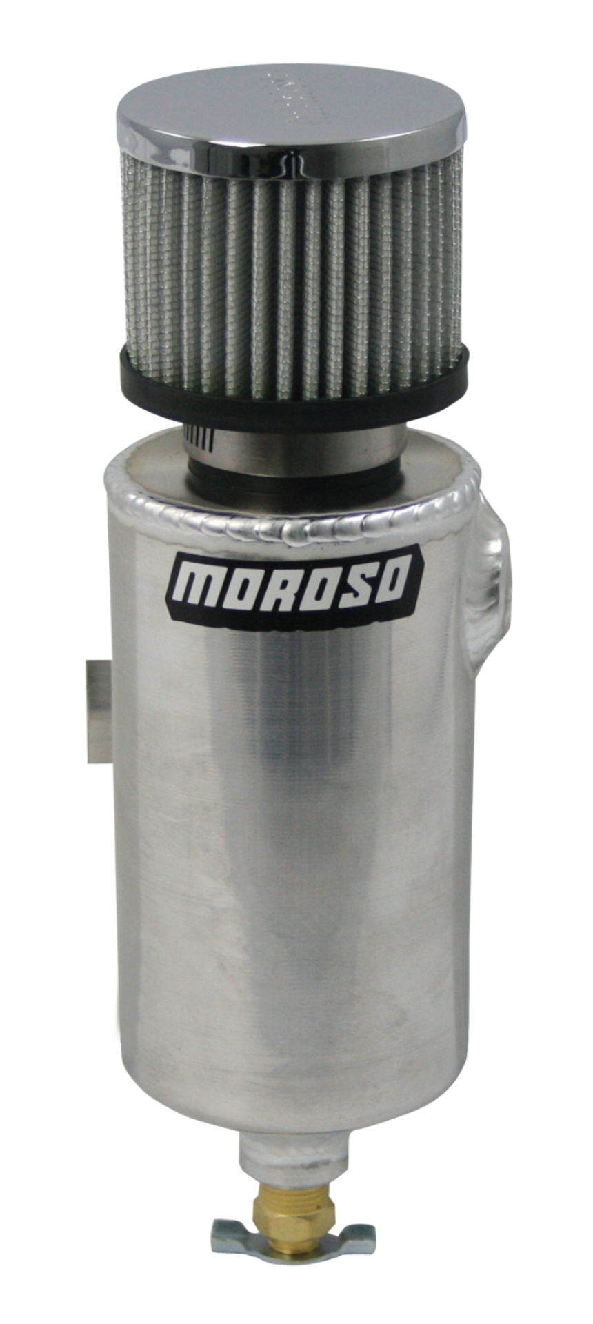 Picture of Moroso Breather Tank-Catch Can - 1-2in NPT Female Fitting - Roll Bar Mount - Aluminum