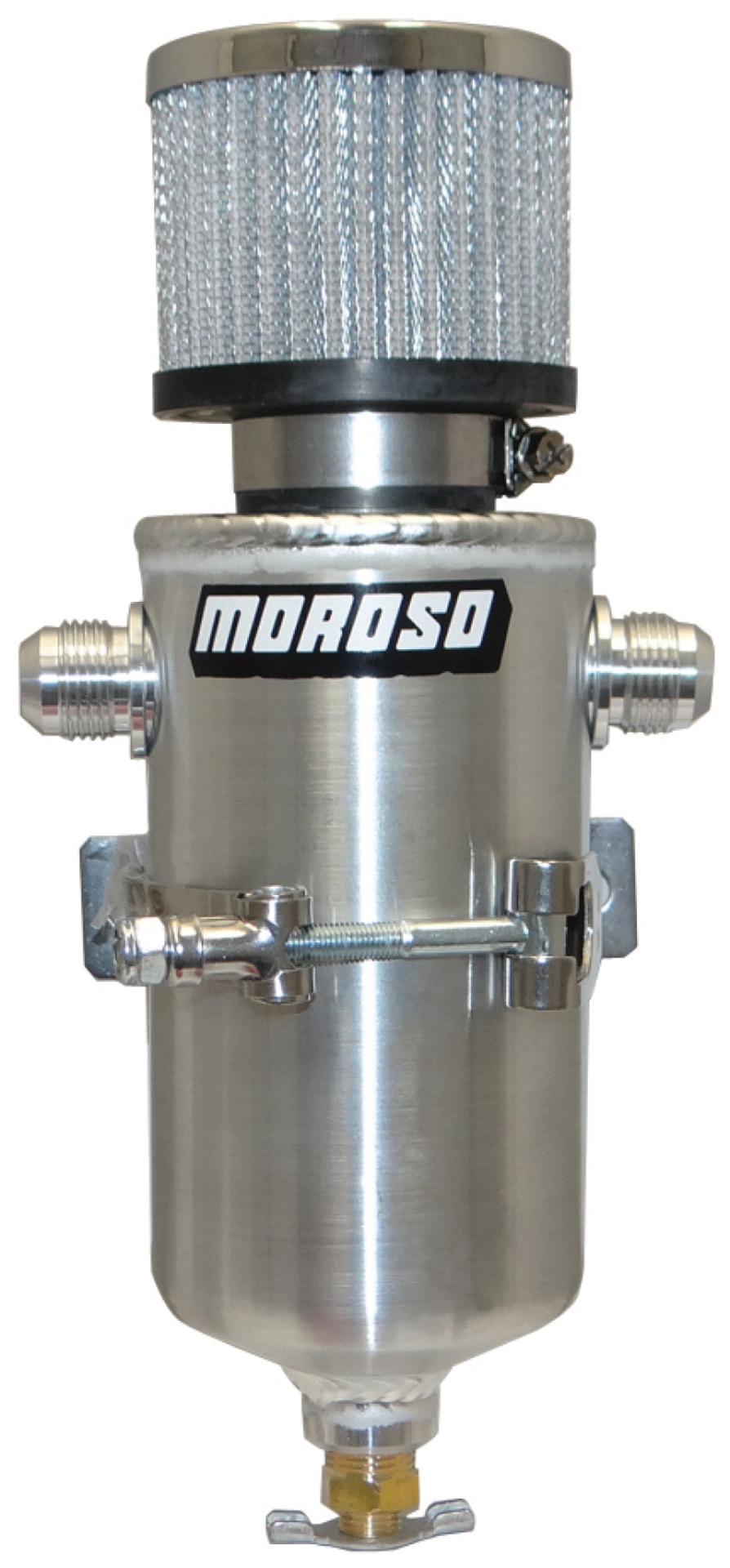 Picture of Moroso Breather Tank-Catch Can - Two -10An Male Fittings - Aluminum