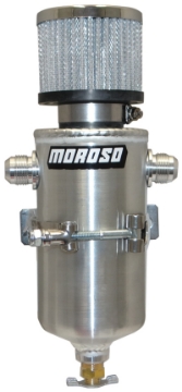 Picture of Moroso Breather Tank-Catch Can - Two -10An Male Fittings - Aluminum
