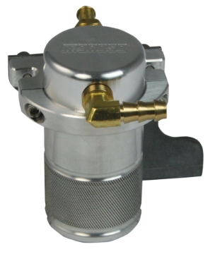 Picture of Moroso 10-15 Chevrolet Camaro SS w-Edelbrock S-C- Air-Oil Separator Catch Can - Billet Aluminum