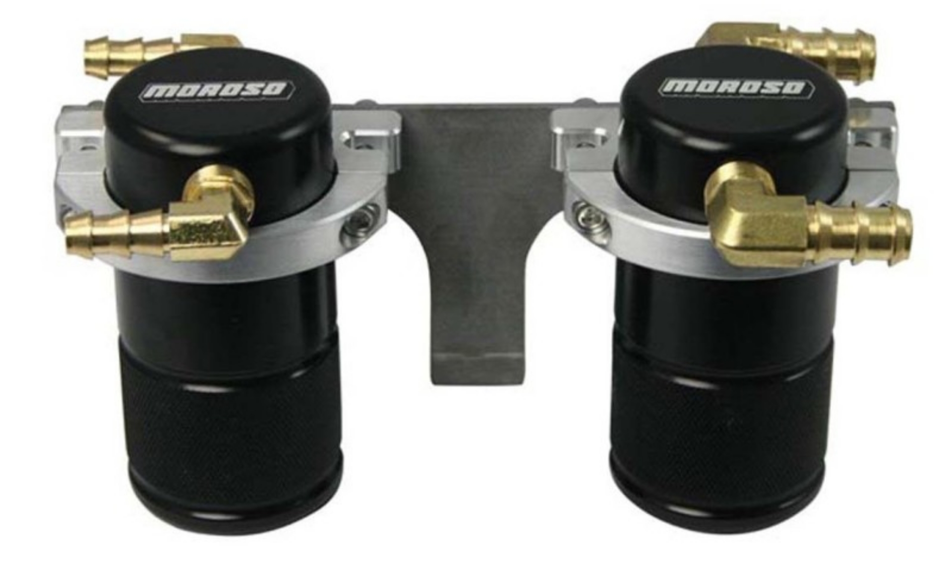 Picture of Moroso 08-14 Subaru STi w-Front Mount Intercooler Air-Oil Separator Catch Can - Billet Alum -Black