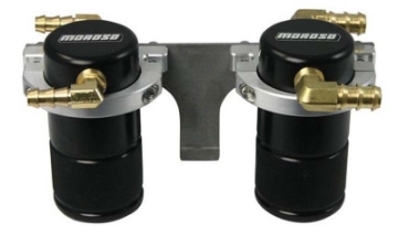 Picture of Moroso 08-14 Subaru STi w-Front Mount Intercooler Air-Oil Separator Catch Can - Billet Alum -Black