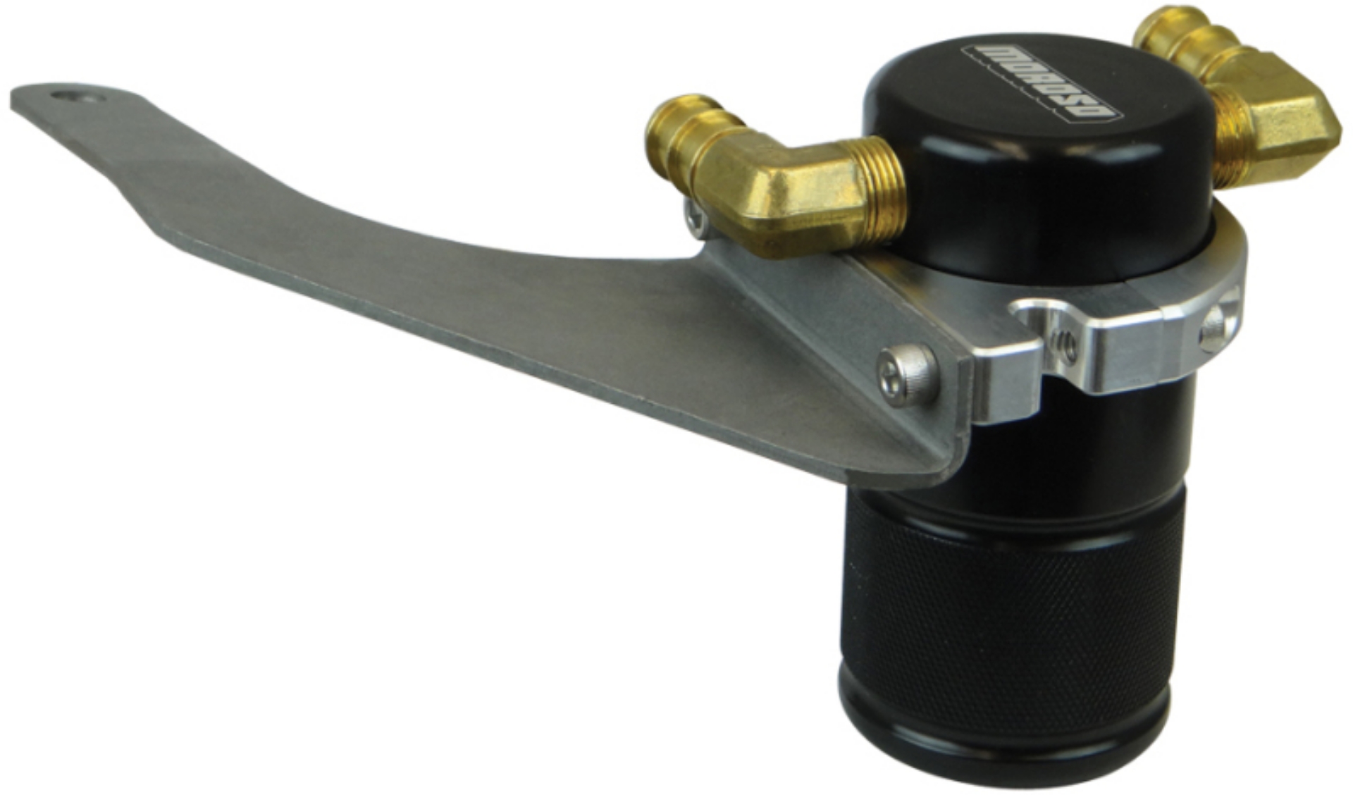 Picture of Moroso 15-18 Ford Mustang EcoBoost Air-Oil Separator Catch Can - Small Body - Billet Aluminum -Black