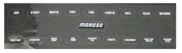 Picture of Moroso Electrical Switch Panel Label Use w-Part No 74130-74131-74132-74133-74134-74135-74136-74180