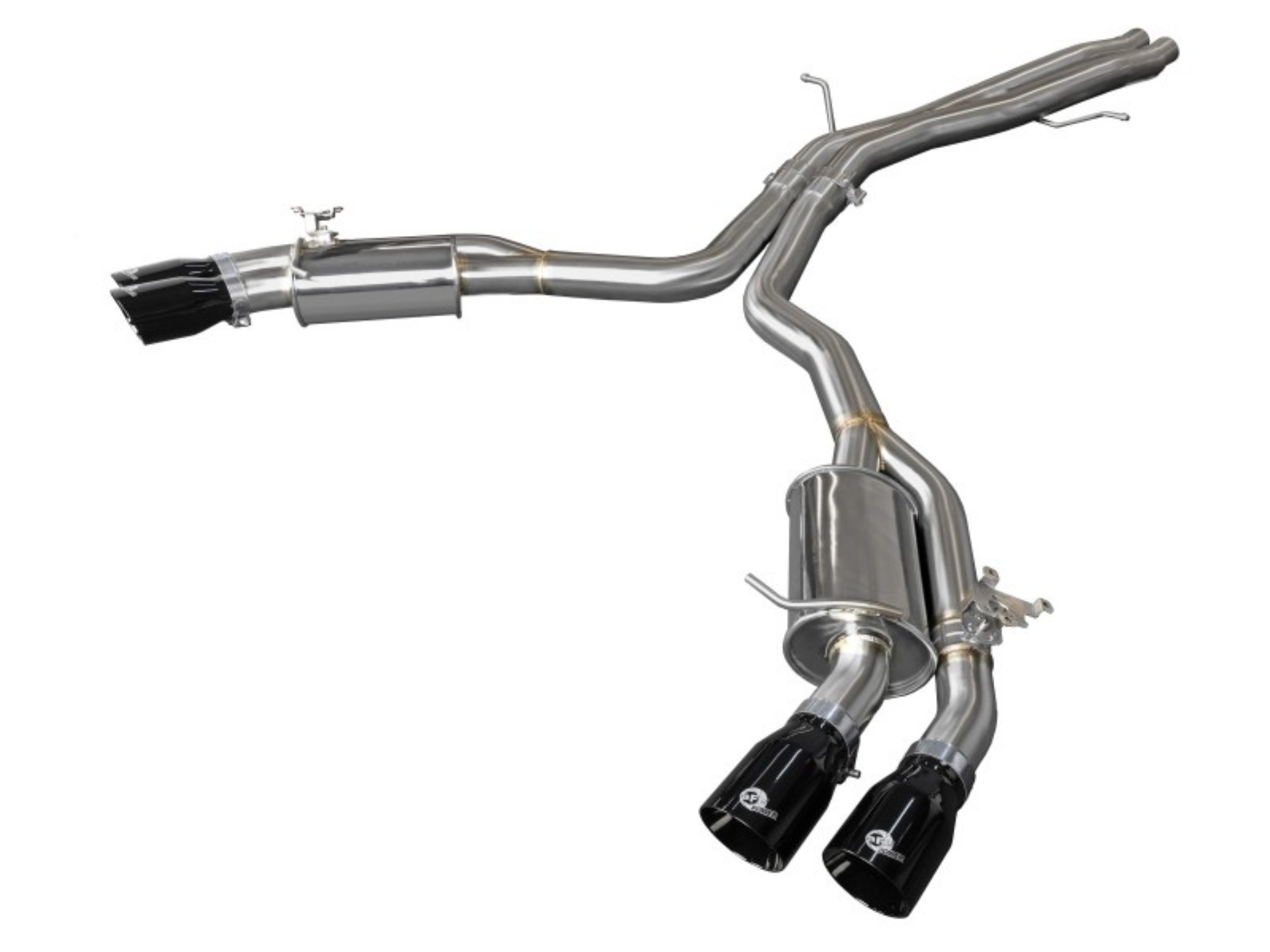 Picture of aFe 18-20 Audi RS5 Coupe MACH Force-Xp 3in to 2-5in 304 SS Axle-Back Exhaust System Quad Black Tip