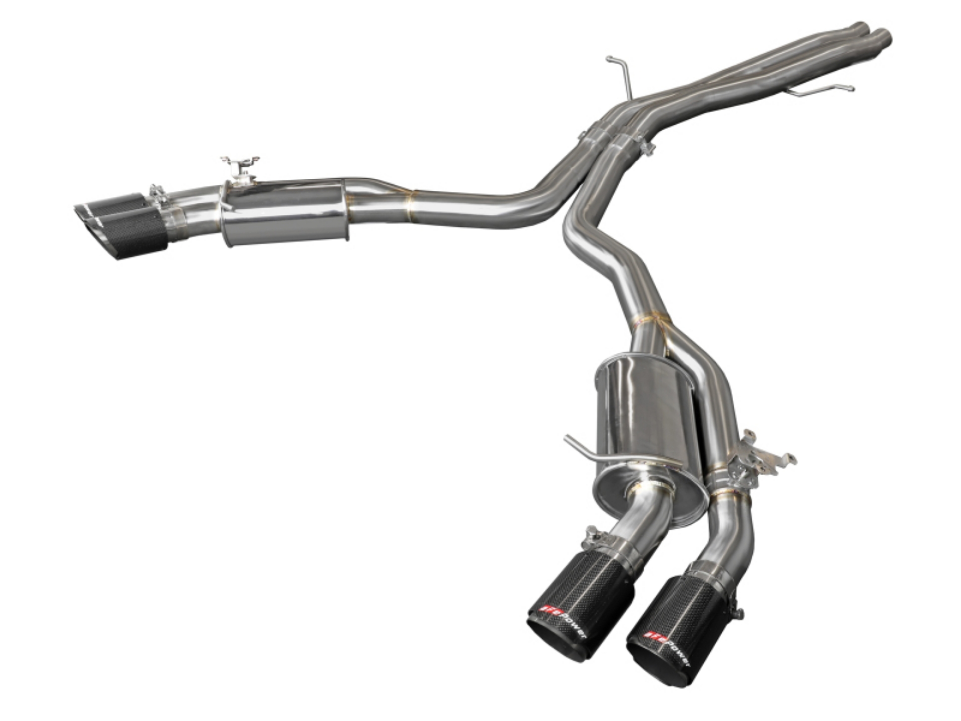 Picture of aFe 18-20 Audi RS5 Coupe MACH Force-Xp 3in to 2-5in 304 SS Axle-Back Exhaust System-Quad Carbon Tips