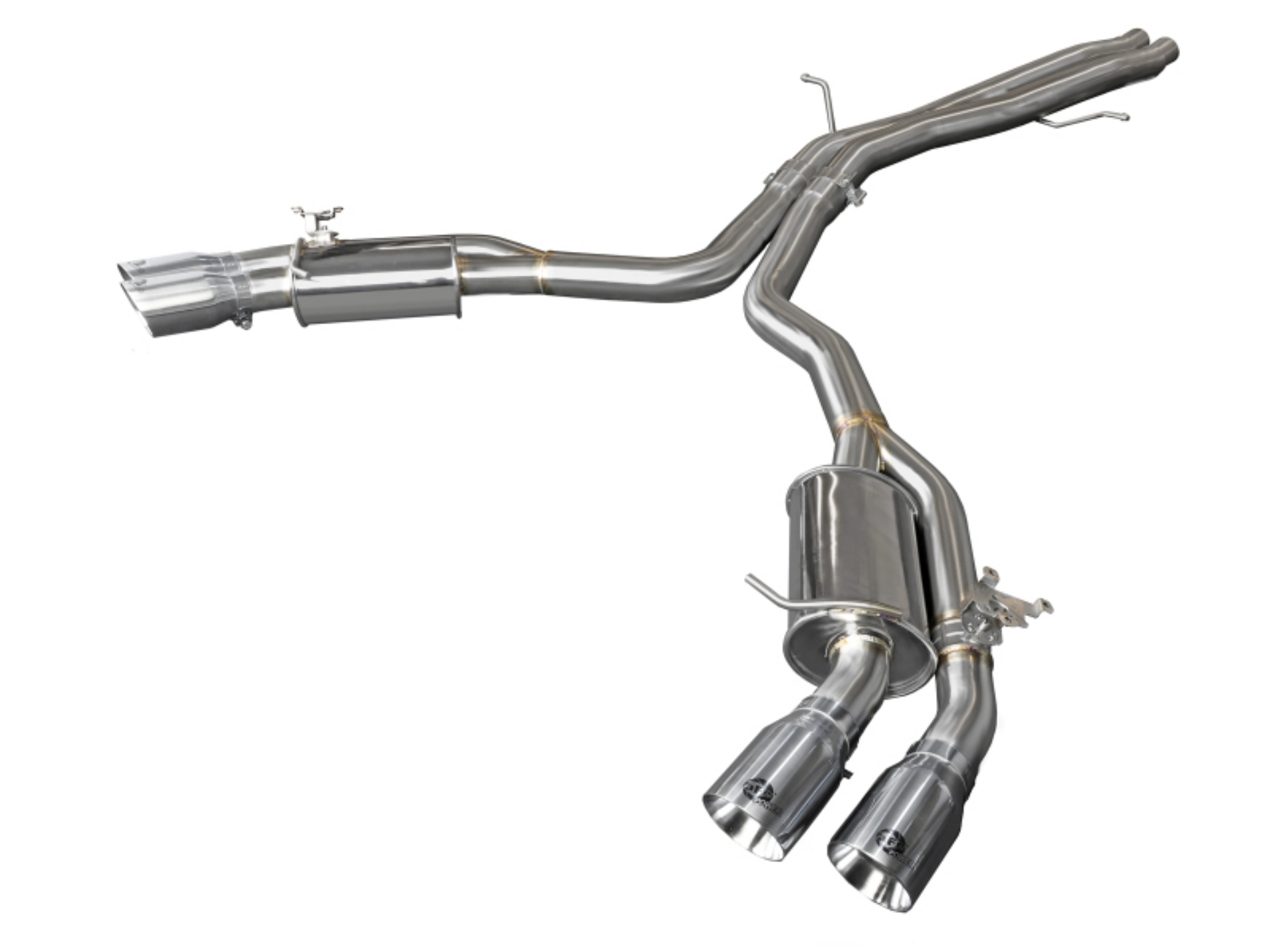 Picture of aFe 18-20 Audi RS5 Coupe MACH Force-Xp 3in to 2-5in 304 SS Axle-Back Exhaust System-Quad Polish Tips
