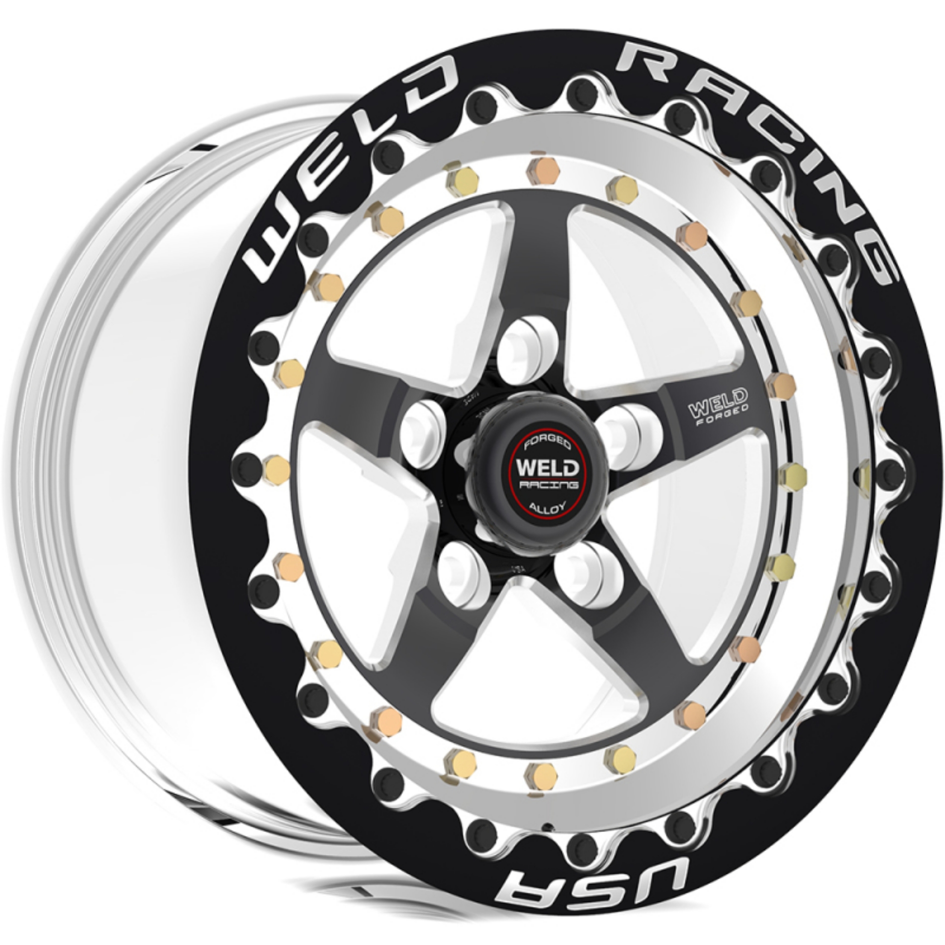Picture of Weld Weldstar 15x10 - 5x4-75 BP - 7-5in- BS Black Wheel - Black Single Beadlock MT