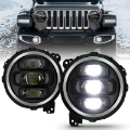 Picture of ANZO 2018-2019 Jeep Wrangler Full Led Projector Headlights Black